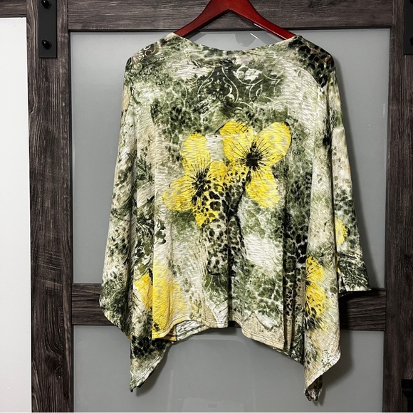 Chico's Travelers Collection Floral Cape Poncho L/XL Coastal Grandma Fairy - Picture 2 of 9